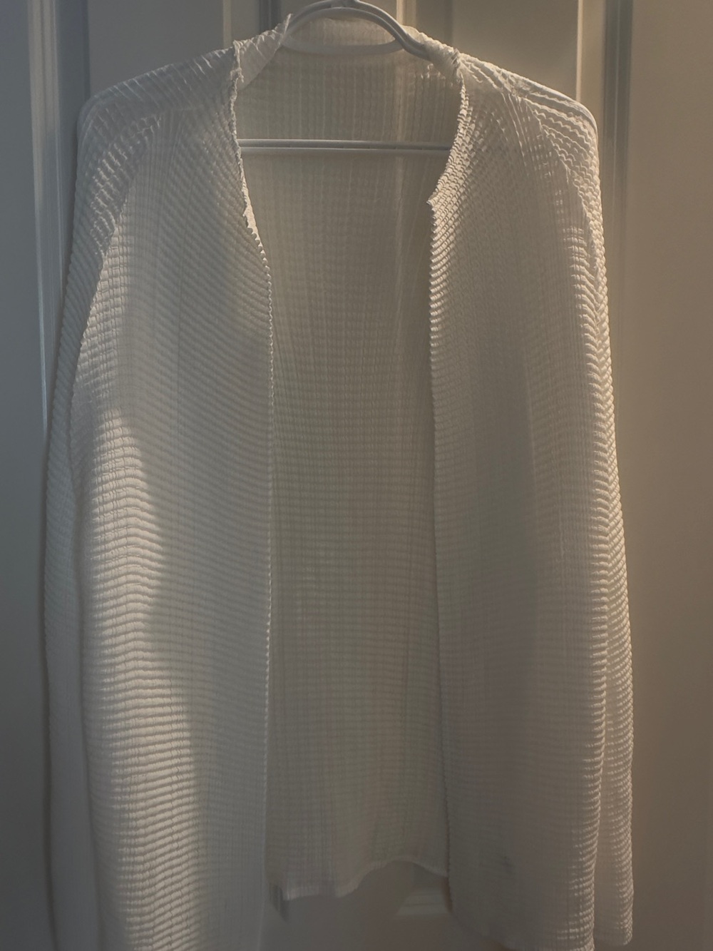 Lightweight White Open-Front Women's Cardigan Jacket